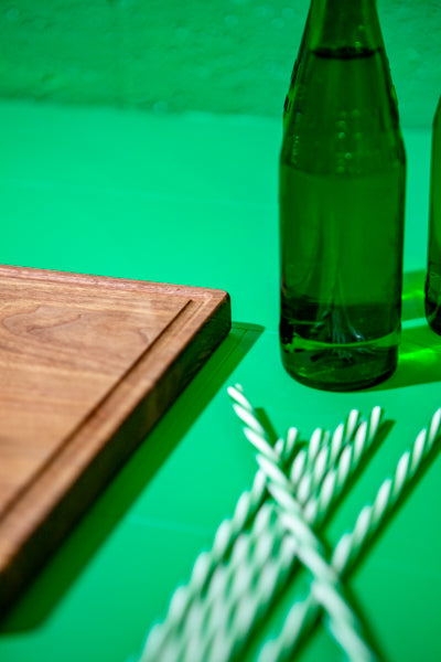wood cutting board with juice track