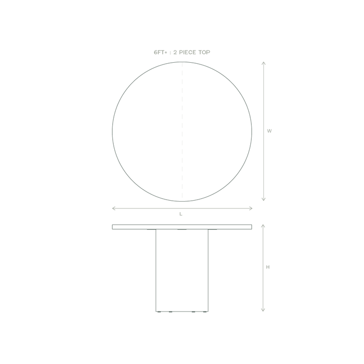 column round dining table dimensions
