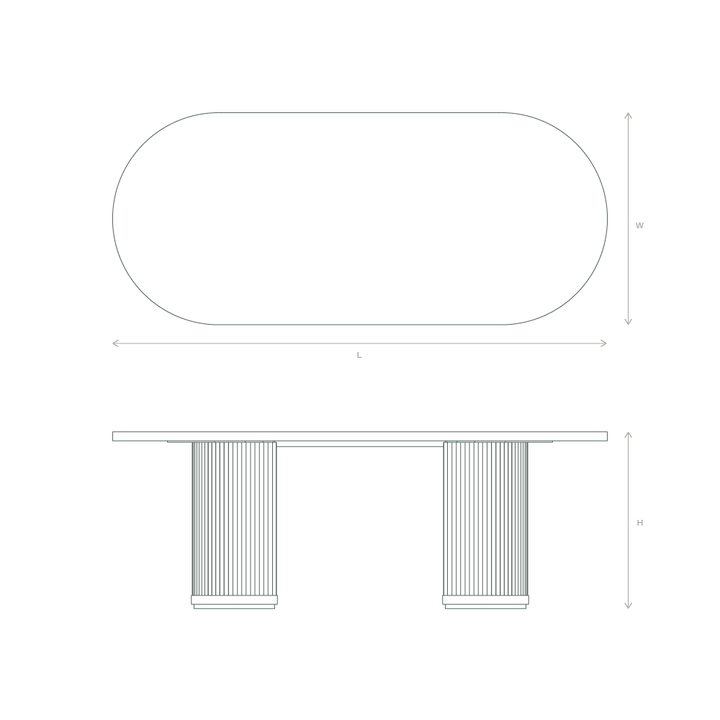 radius pedestal dining table dimensions