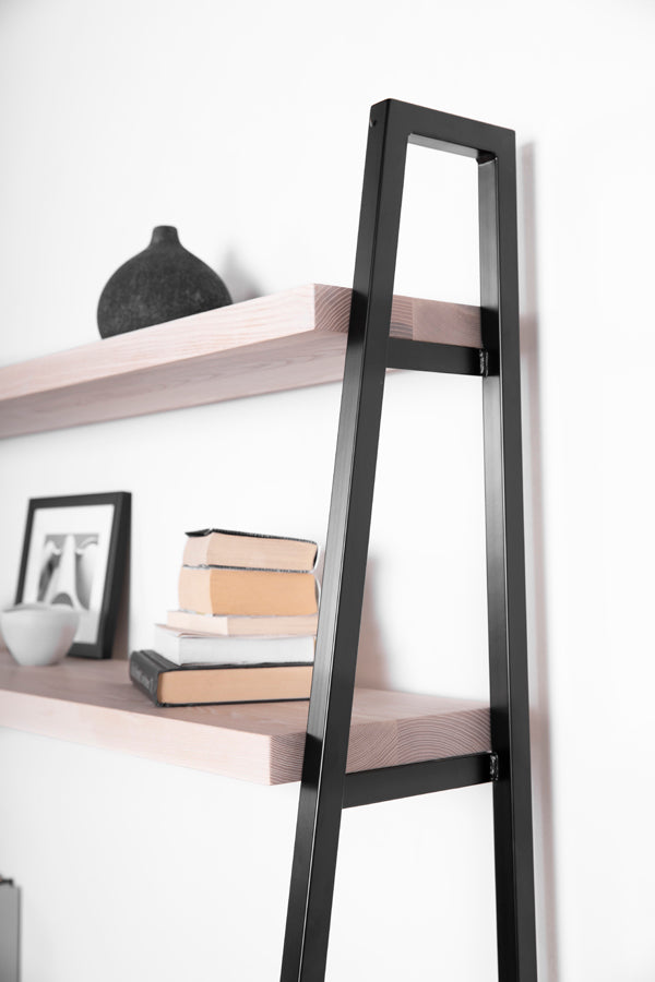 wood shelves with steel frame