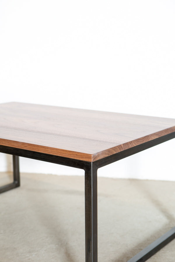 modern coffee table in walnut