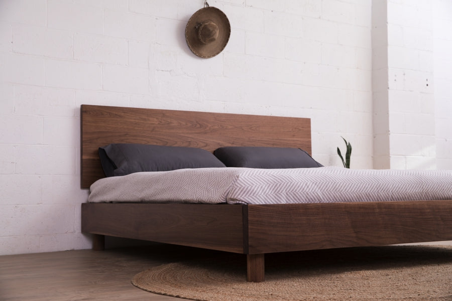 modern wood bed 