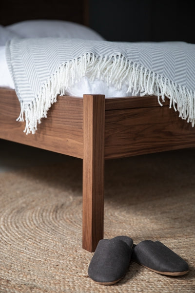 solid wood bed frame - detail