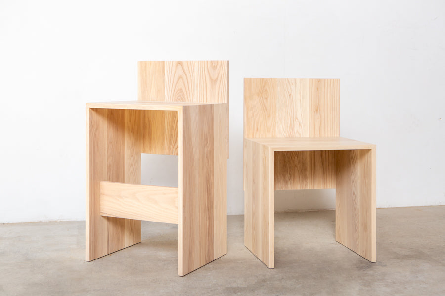 minimalist wood counter stool and chair
