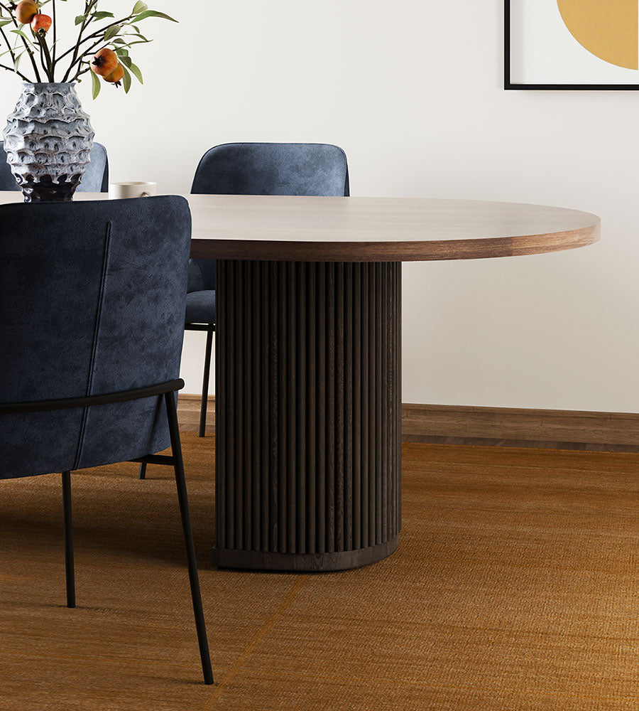 oval pedestal dining table 